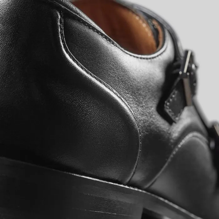 Clarks Black Shoes Craft Arlo Monk Black Leather 8211 Men