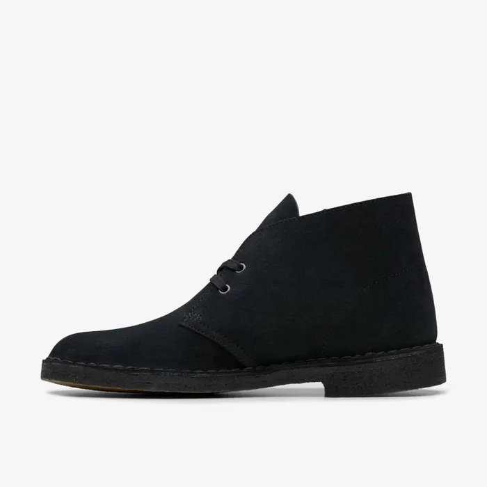 Clarks Black Shoes Desert Boot Black Suede 8211 Men