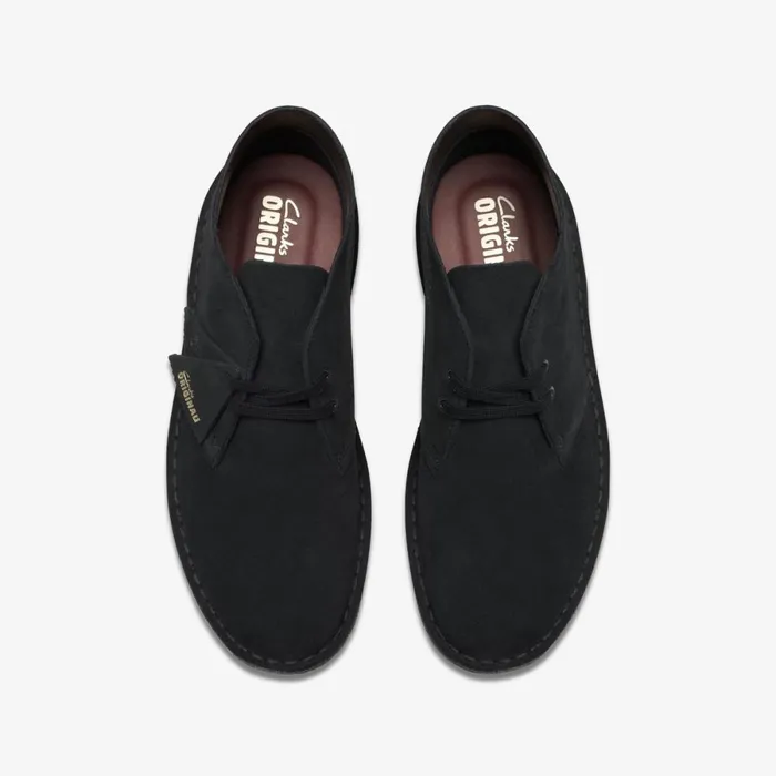 Clarks Black Shoes Desert Boot Black Suede 8211 Men