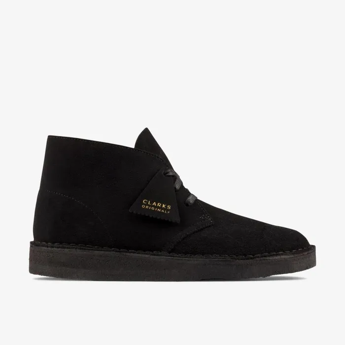 Clarks Black Shoes Desert Coal Black Suede 8211 Men
