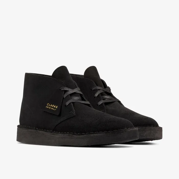 Clarks Black Shoes Desert Coal Black Suede 8211 Men