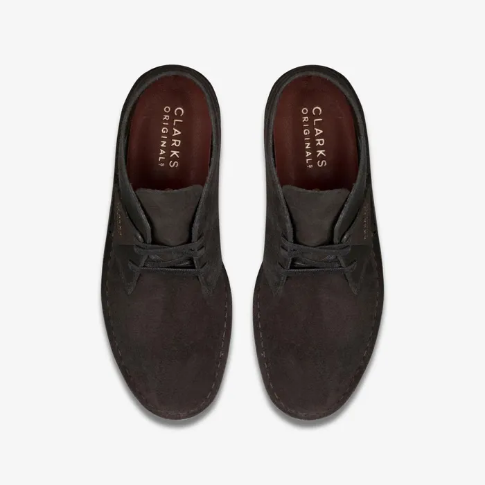 Clarks Black Shoes Desert Coal Black Suede 8211 Men