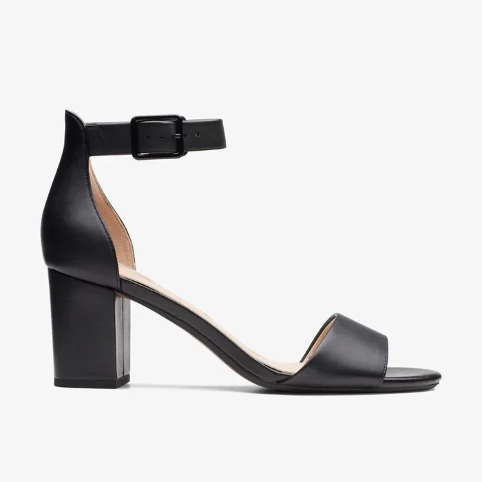 Clarks Black Shoes Deva Mae Black Leather 8211 Women