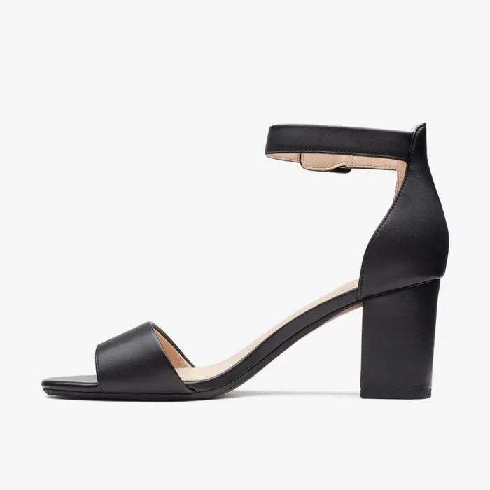 Clarks Black Shoes Deva Mae Black Leather 8211 Women