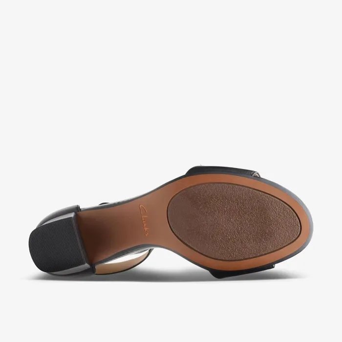 Clarks Black Shoes Deva Mae Black Leather 8211 Women