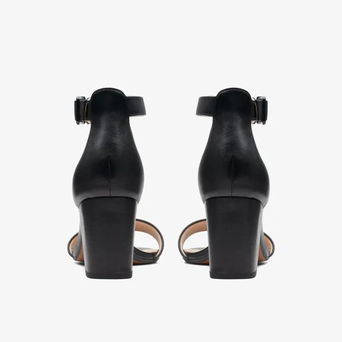 Clarks Black Shoes Deva Mae Black Leather 8211 Women