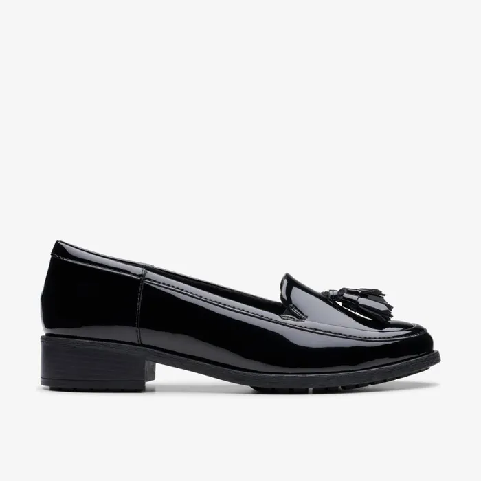 Clarks Black Shoes Havisham Edge Loafer Black Patent 8211 Women