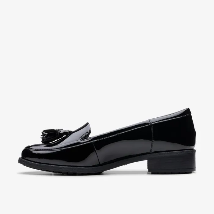 Clarks Black Shoes Havisham Edge Loafer Black Patent 8211 Women