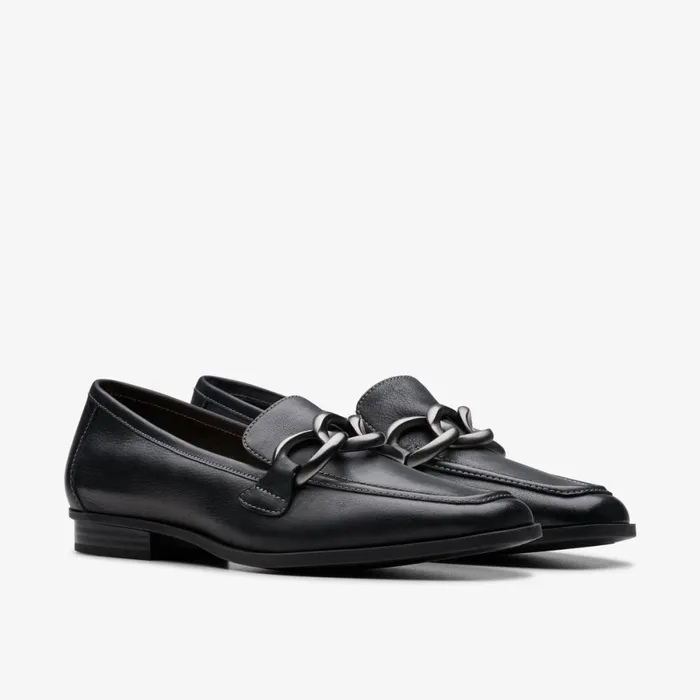 Clarks Black Shoes Sarafyna Iris Loafer Black Soft 8211 Women