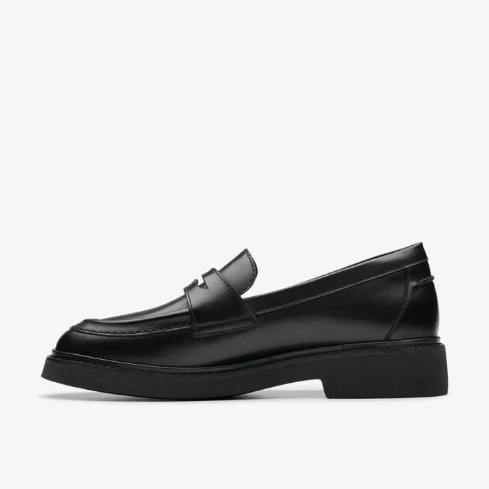 Clarks Black Shoes Splend Edge Black Leather 8211 Women