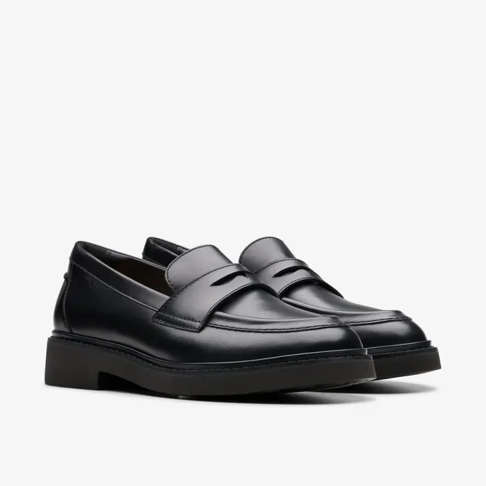 Clarks Black Shoes Splend Edge Black Leather 8211 Women