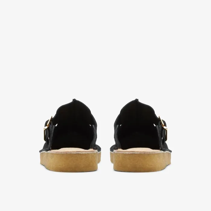 Clarks Black Shoes Trek Mule Black Suede 8211 Men
