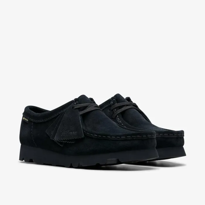Clarks Black Shoes Wallabee GoreTex Black Suede 8211 Women