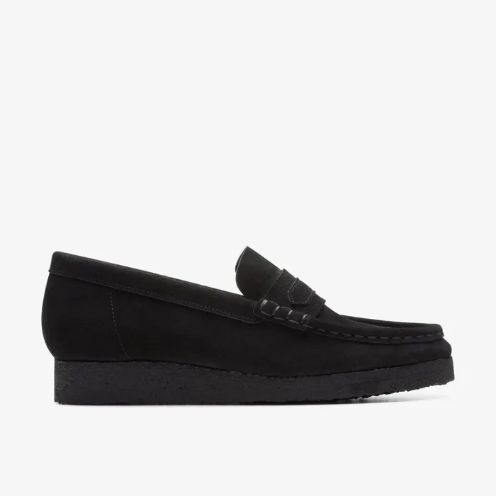 Clarks Black Shoes Wallabee Loafer Black Suede 8211 Women