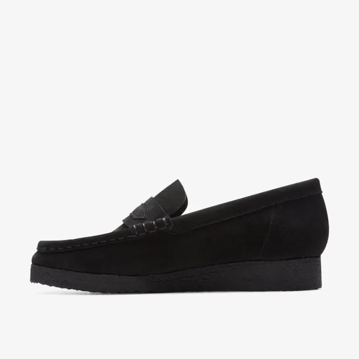 Clarks Black Shoes Wallabee Loafer Black Suede 8211 Women