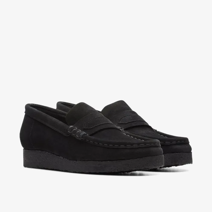 Clarks Black Shoes Wallabee Loafer Black Suede 8211 Women