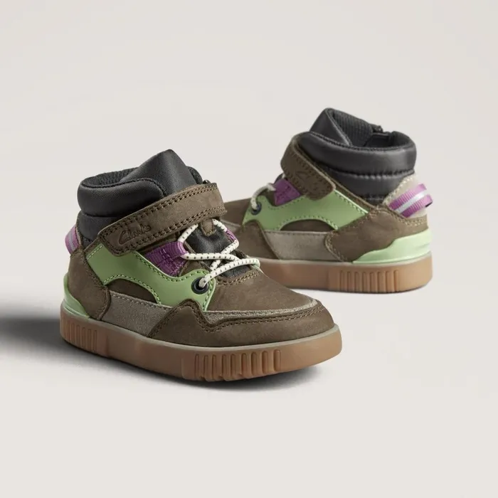 Clarks Boots Oslo Hiker Toddler Khaki Combination 8211 Kids
