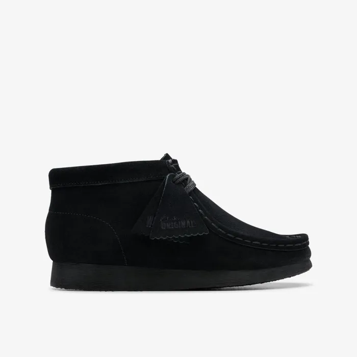 Clarks Boots Wallabee Boot Older Black Suede 8211 Kids