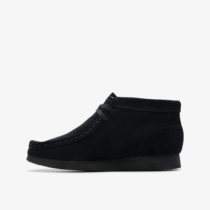 Clarks Boots Wallabee Boot Older Black Suede 8211 Kids