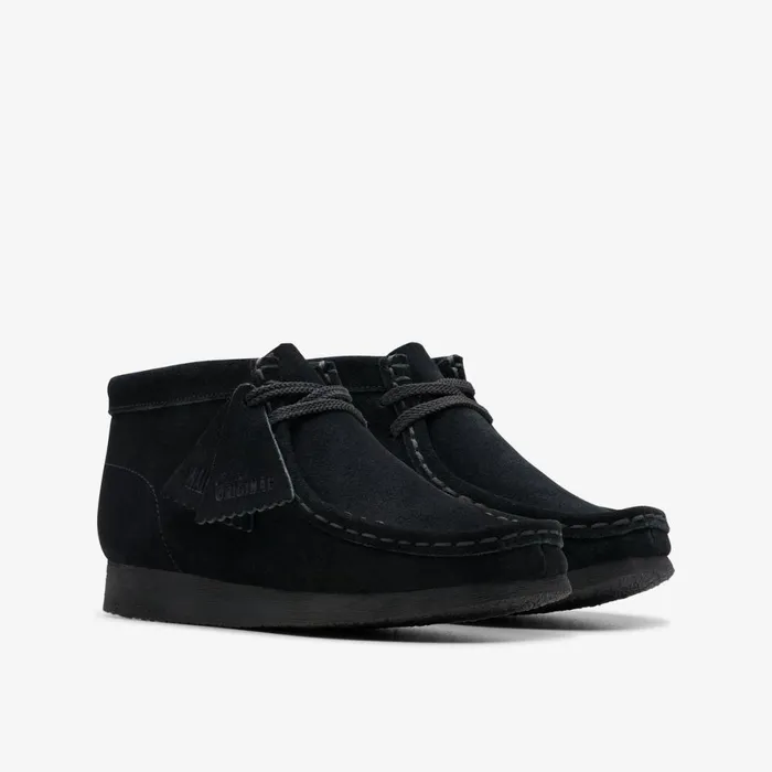 Clarks Boots Wallabee Boot Older Black Suede 8211 Kids