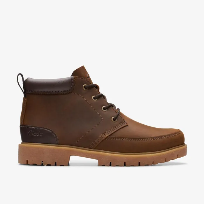 Clarks Brown Boots Rossdale Mid Beeswax Leather 8211 Men