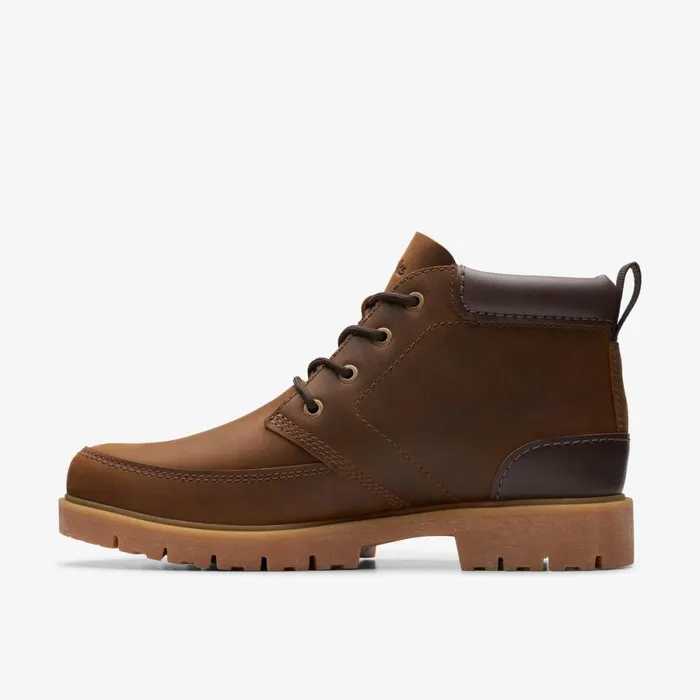 Clarks Brown Boots Rossdale Mid Beeswax Leather 8211 Men