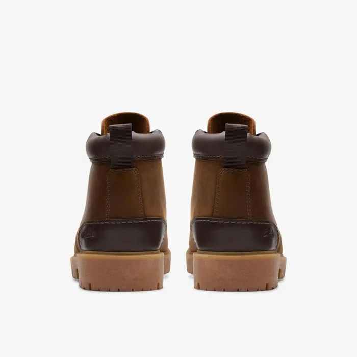 Clarks Brown Boots Rossdale Mid Beeswax Leather 8211 Men