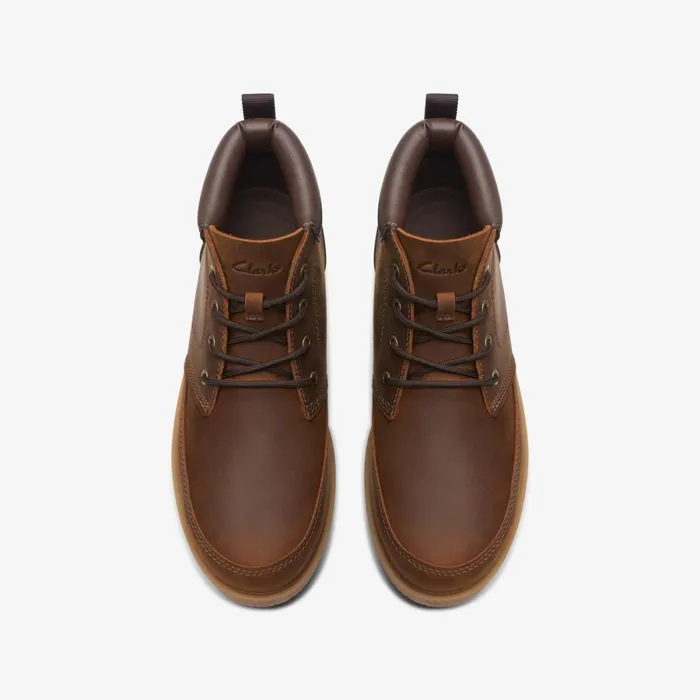 Clarks Brown Boots Rossdale Mid Beeswax Leather 8211 Men