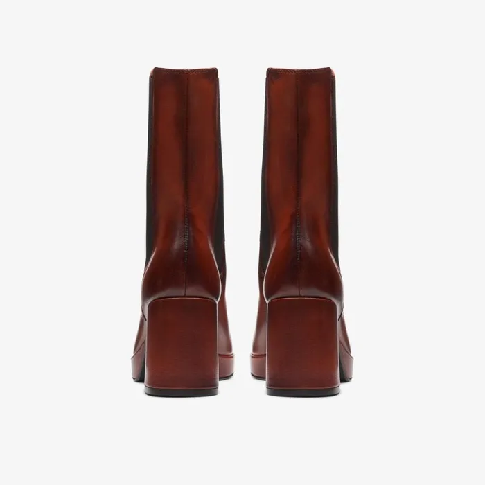 Clarks Chelsea Boots Pique Up Dark Tan Leather 8211 Women