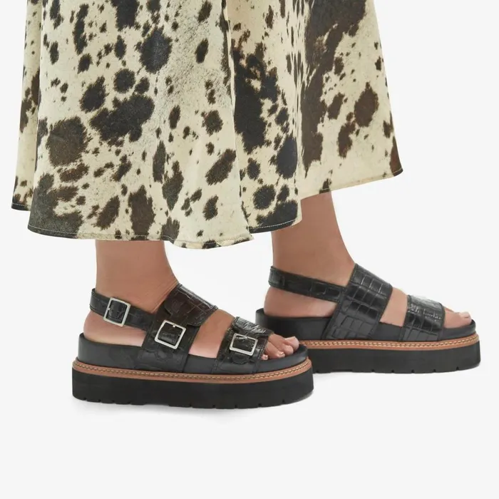 Clarks Flat Sandals Orianna Glide Black Interest 8211 Women