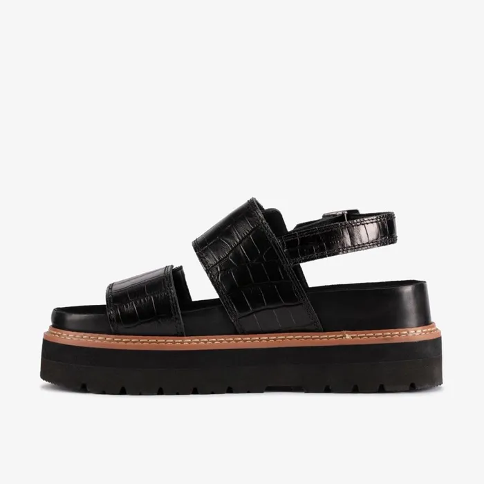 Clarks Flat Sandals Orianna Glide Black Interest 8211 Women