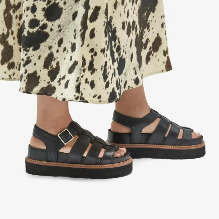 Clarks Flat Sandals Orianna Twist Black Leather 8211 Women