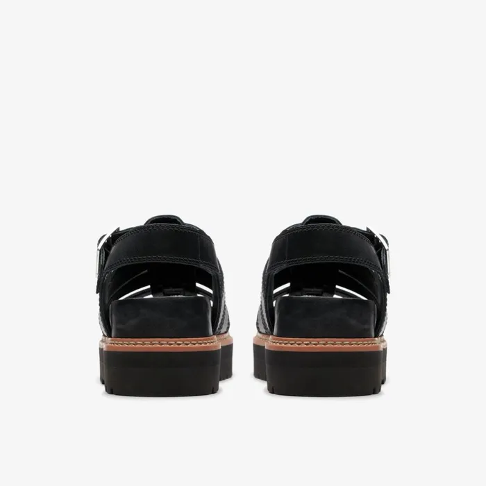 Clarks Flat Sandals Orianna Twist Black Leather 8211 Women