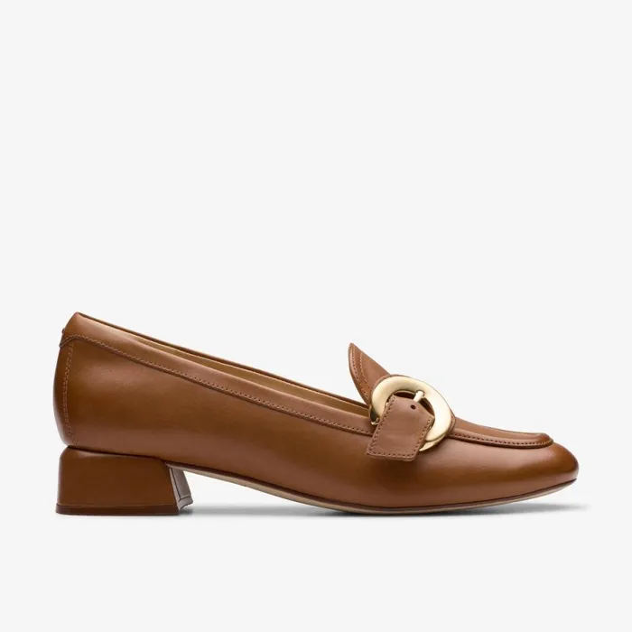 Clarks Flat Shoes Daiss 30 Trim Dark Tan Leather 8211 Women