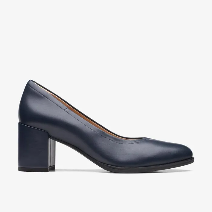 Clarks Heels Freva 55 Court Navy Leather 8211 Women