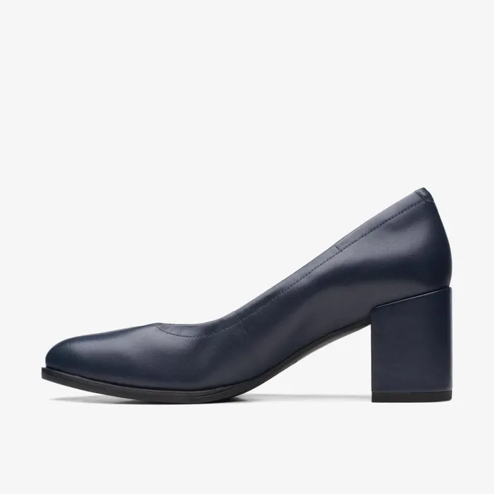 Clarks Heels Freva 55 Court Navy Leather 8211 Women