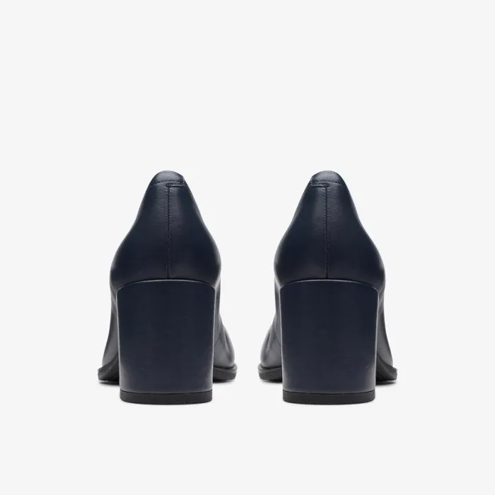 Clarks Heels Freva 55 Court Navy Leather 8211 Women