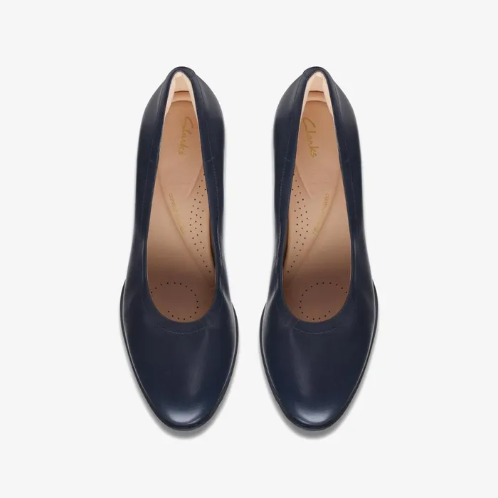 Clarks Heels Freva 55 Court Navy Leather 8211 Women