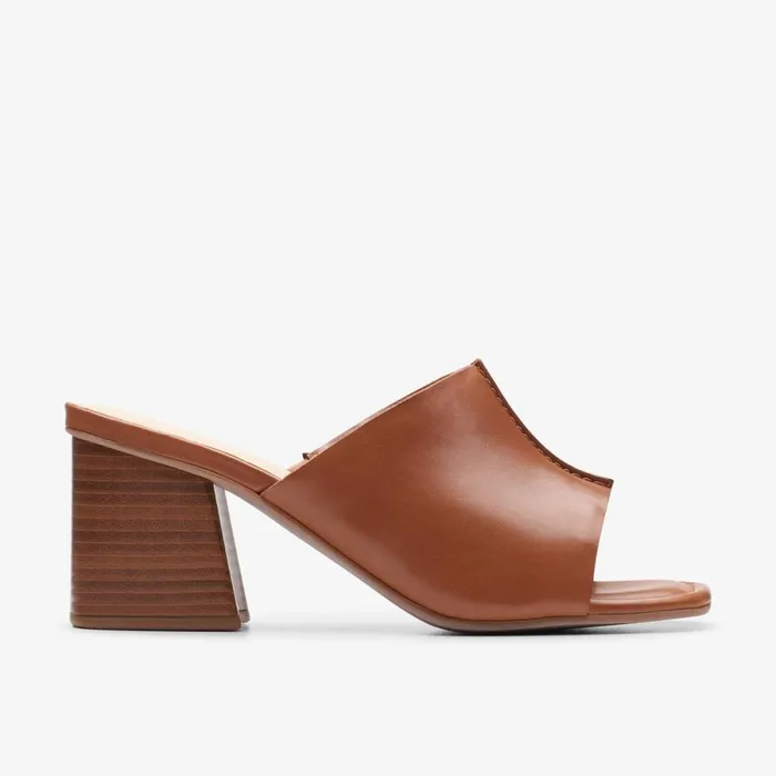 Clarks Heels Siara 65 Band Tan Leather 8211 Women