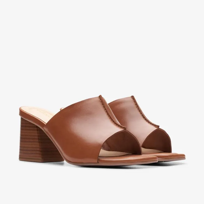 Clarks Heels Siara 65 Band Tan Leather 8211 Women