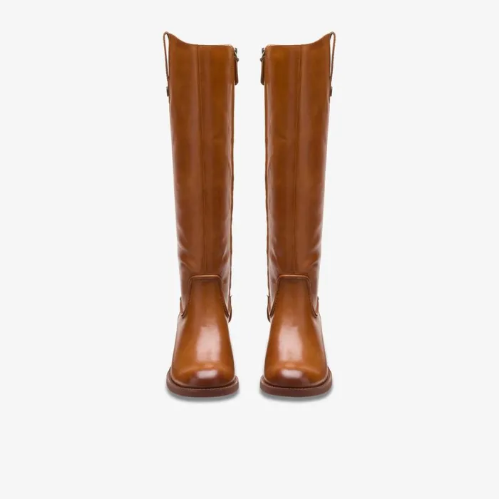 Clarks Knee High Boots Chamberly Up Mid Tan Leather 8211 Women
