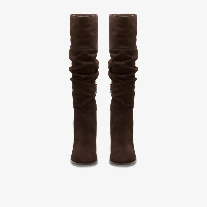 Clarks Knee High Boots Freva 85 Slouch Dark Brown Suede 8211 Women