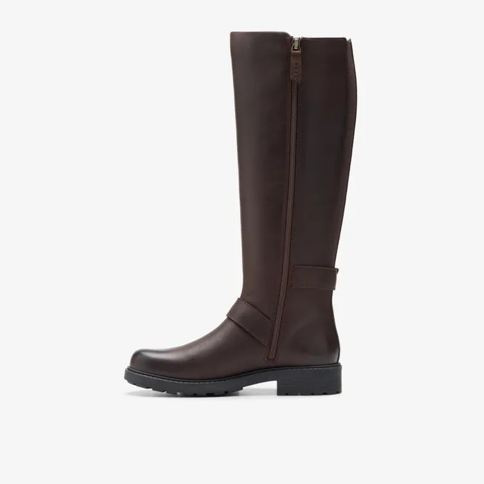 Clarks Knee High Boots Orinoco 2 Tall Dark Brown Leather 8211 Women