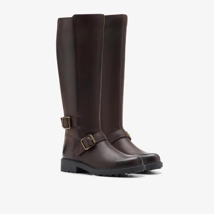 Clarks Knee High Boots Orinoco 2 Tall Dark Brown Leather 8211 Women