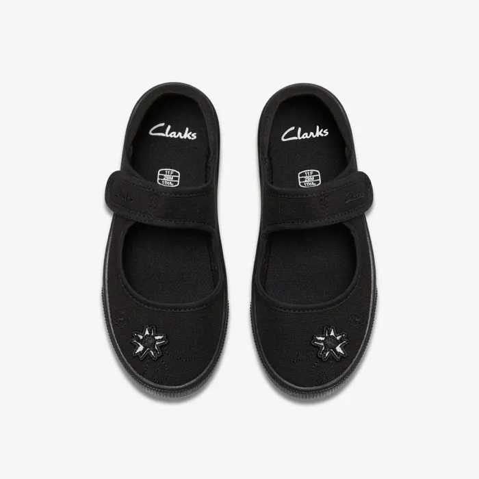Clarks Machine Washable Hopper Go Black Fabric 8211 Kids