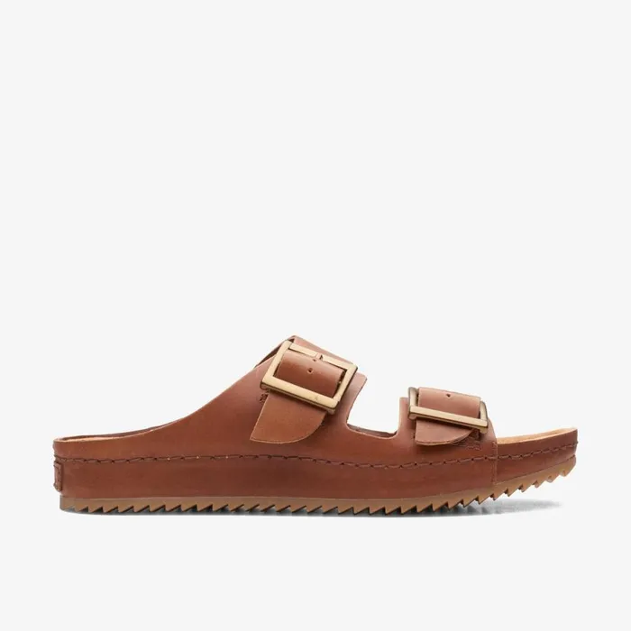 Clarks Sliders And Flip Flops Brookleigh Sun Dark Tan Leather 8211 Women