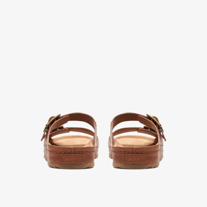 Clarks Sliders And Flip Flops Brookleigh Sun Dark Tan Leather 8211 Women