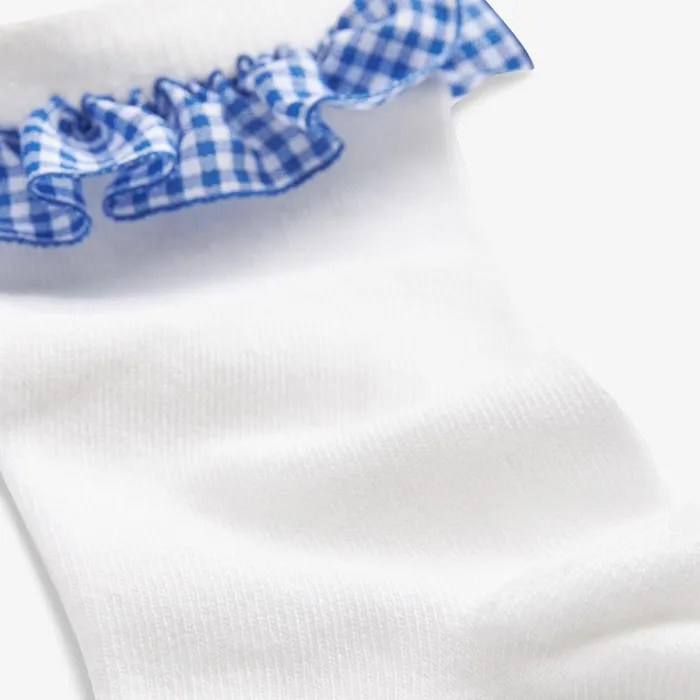 Clarks Socks and Tights Gingham Socks 2 Pack Blue Infant Size 685 Whiteblue 8211 Kids