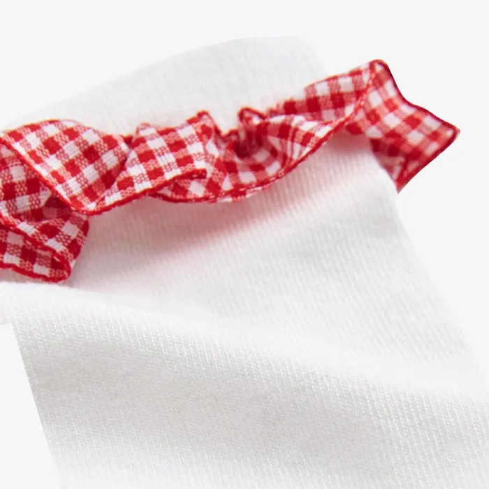 Clarks Socks and Tights Gingham Socks 2 Pack Red Infant Size 912 Whitered 8211 Kids