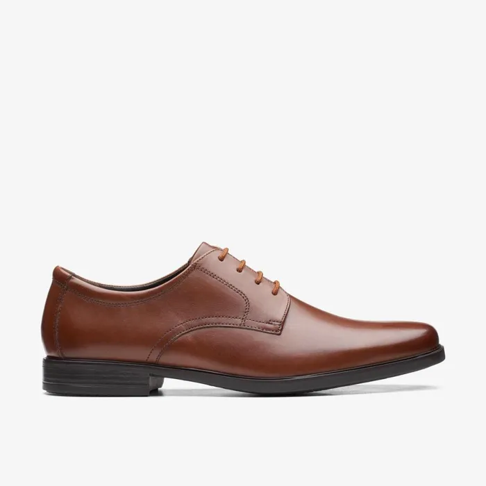 Clarks Wide Fit Shoes Howard Walk Dark Tan Leather 8211 Men